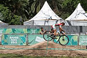 Deutsch: Radsport bei den Olympischen Jugendspielen 2018 Tag 10, 16. Oktober 2018 - Combined Criterium – XCC Qualifikation weiblich English: Cycling at the 2018 Summer Youth Olympics – Women's Combined Criterium – XCC Qualification on 16 October 2018.