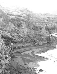 Dirty Devil River in 1954, near crossover by Poison Springs Wash Road in Hanksville, Utah DirtyDevilRiver1954.jpg
