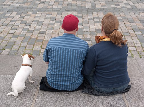 Couple with dog in Dresden 2010