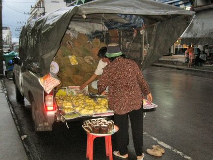 Durian vendor on Market Street