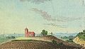 Agrākā Dzērbenes baznīca un pilskalns (Broce, 1786)