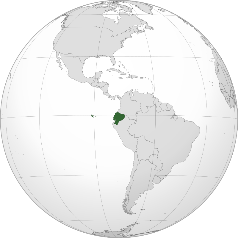 Location of Ecuador (dark green)