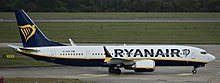 A 737 MAX 200 of Ryanair with the extra pair of exit doors.