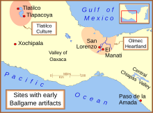 Early Mesoamerican Ballgame sites Early Mesoamerican Ballgame sites 1.svg