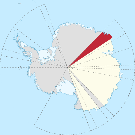 Location of Enderby Land (red), Australian Antarctic Territory in Antarctica Enderby Land in Australian Antarctic Territory.svg