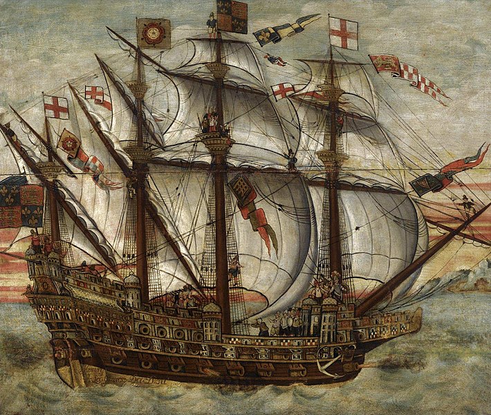 File:English school - c. 1575, the Henry Grace à Dieu (The Great Harry), oil on panel, Sotheby's sale L09635, Oct. 29, 2009.jpg