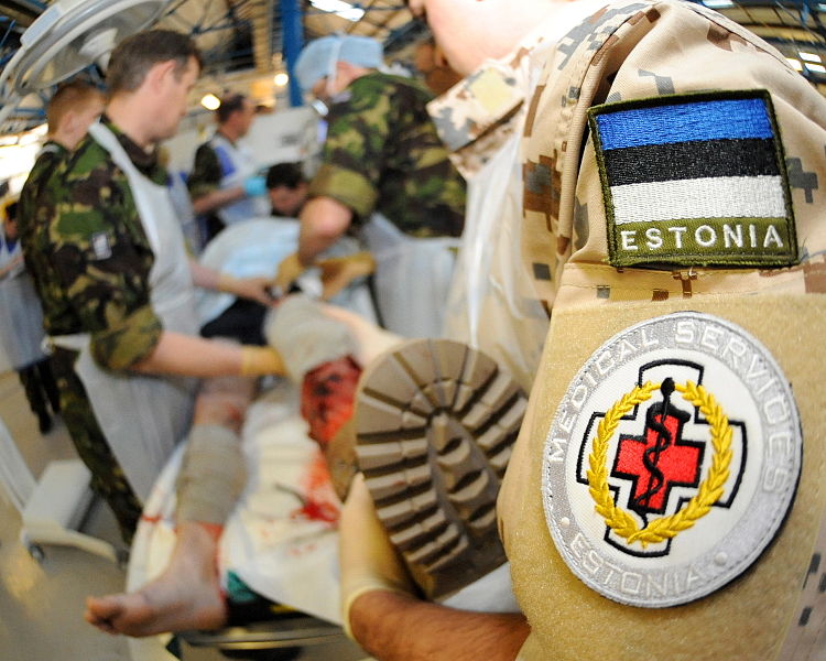 File:Estonian Personnel from the Joint Force Medical Group Treats an Exercise Casualty MOD 45152189.jpg