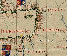Mappa della Giudea.  Fernão Vaz Dourado, 1570.[6]