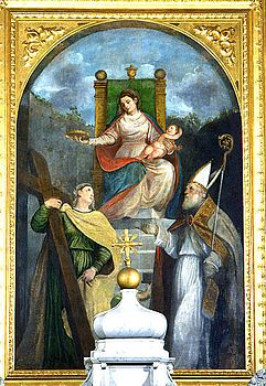 Francesco Beccaruzzi - Madonna și Pruncul înscăunat între Sfânta Elena și Sfântul Titian.jpg