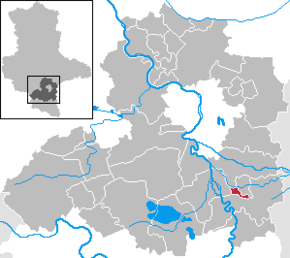 Location of Friedensdorf within Saalekreis district