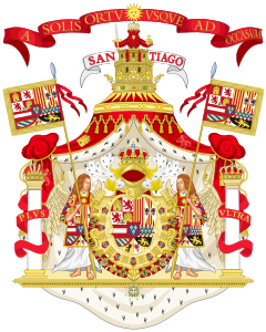 Full Ornamented Royal Coat of Arms of Spain (1700-1761)