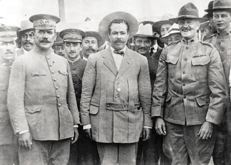 File:Gen Obregon, Villa, Pershing at Ft Bliss 1914.jpg