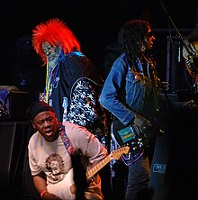 George Clinton (Top Left) performing with Parliament Funkadelic in July of 2008. George-Clinton (cropped).jpg