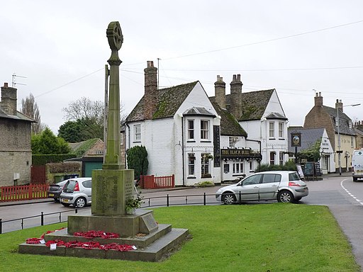 Godmanchester War Memorial and The Black Bull - geograph.org.uk - 3279578