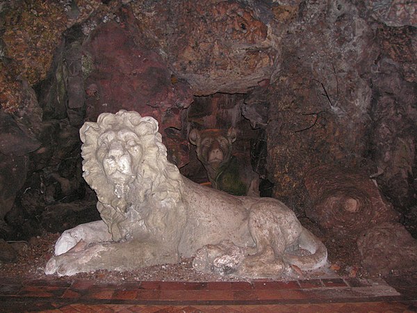 A statue in Goldney Grotto