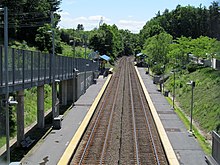 The station viewed from the footbridge in 2012