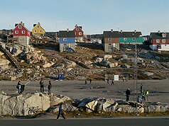 The football (gravel) field in Ilulissat Greenland 4, Ilulissat, soccer field.jpg