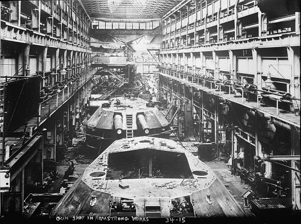 The two turrets for Cornwallis under construction