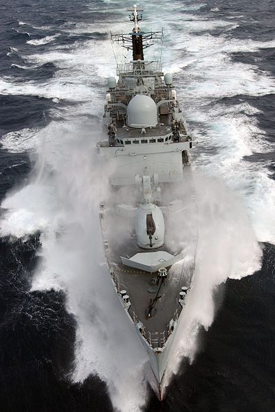 File:HMS Nottingham braves rough Atlantic seas. MOD 45143881.jpg