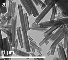 Electron micrograph of halloysite nanotubes Halloysite nanotubes TEM.jpg