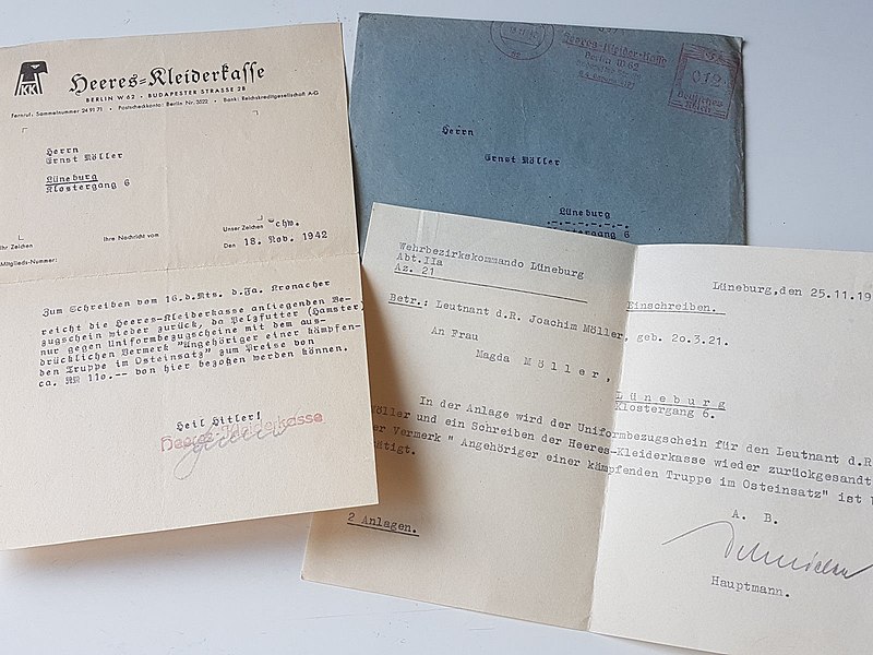 File:Heeres-Kleiderkasse, Korrespondenz für den Bezug eines Hamsterfutters, 1942.jpg