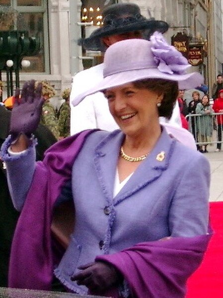 Princess Margriet arrives in Ottawa to attend the Canadian Tulip Festival in May 2002.