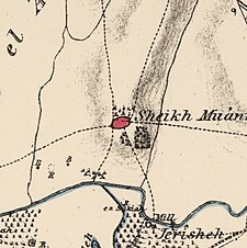 Historical map series for the area of al-Shaykh Muwannis (1870s).jpg