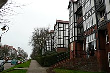 Mock Tudor houses on the Holly Lodge Estate, Highgate, where Gibbons lived from 1936 (2008 photograph)