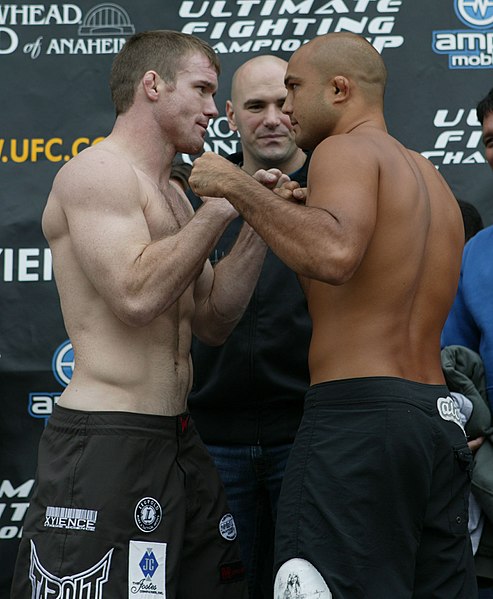 Hughes and Penn at the weigh-ins before their rematch at UFC 63: Hughes vs. Penn