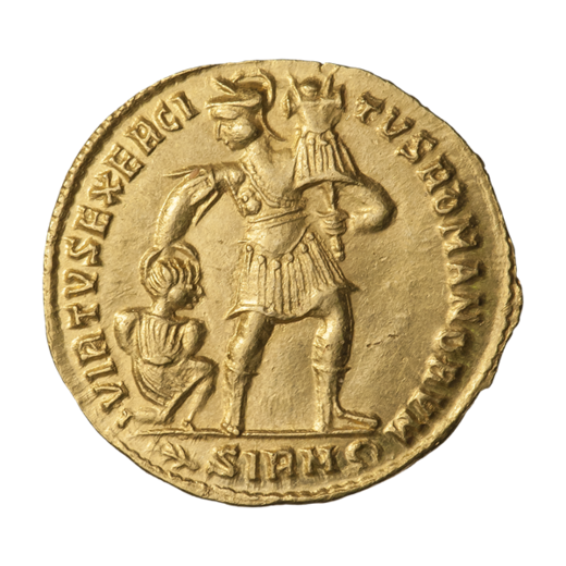 Golden solidus of emperor Julian the Apostate (361-363), stuck in Sirmium (revers)
