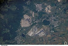 A coal mine in the Czech Republic, taken in 2006 from the International Space Station ISS013-E-53494.jpg