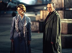 Isabella Rossellini and Hopkins in Berlin to shoot scenes for The Innocent (1993)