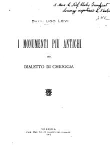 I monumenti più antichi del dialetto di Chioggia.djvu