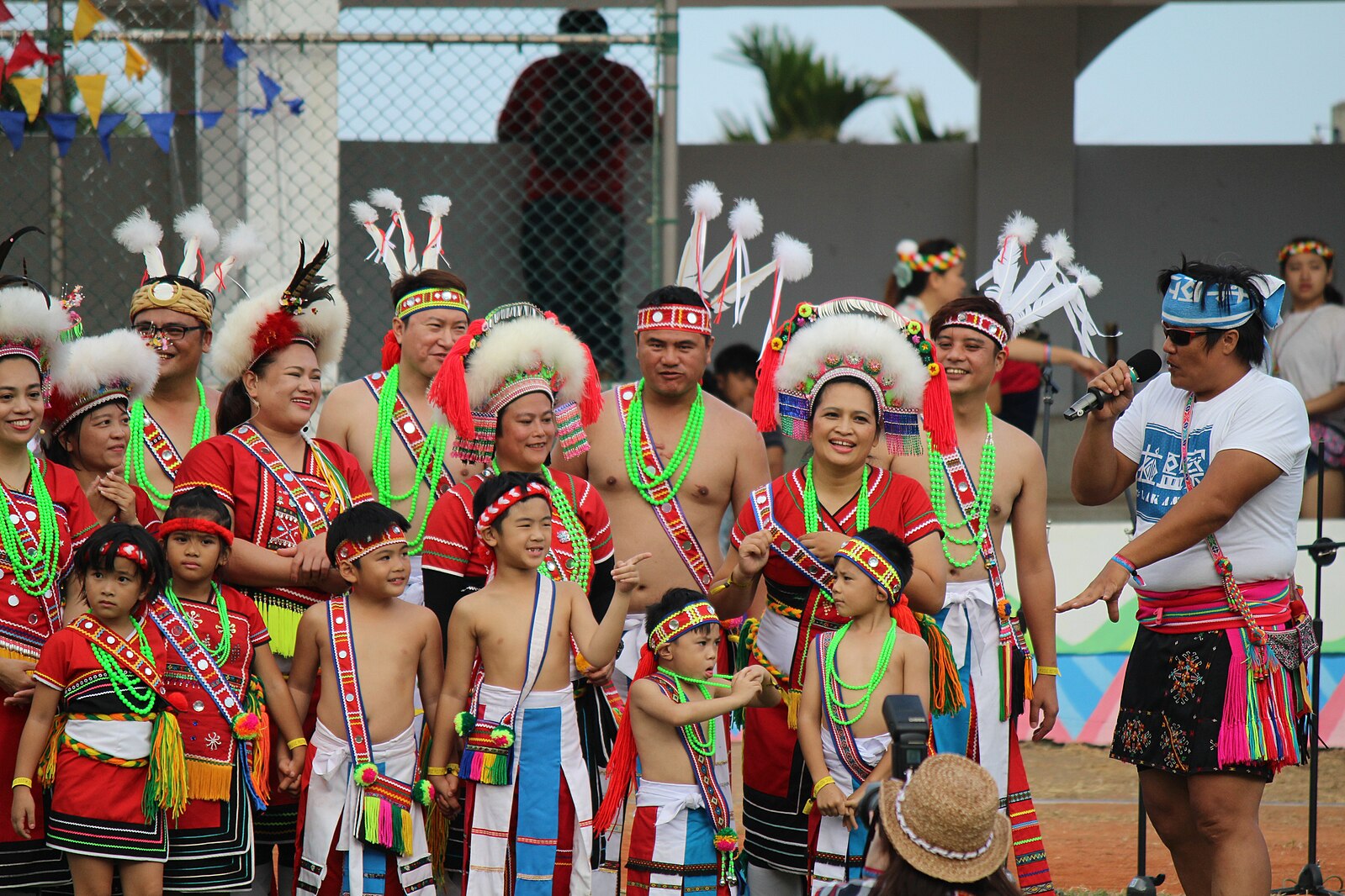 A group of people performing a traditional dance during the Amis Harvest Festival