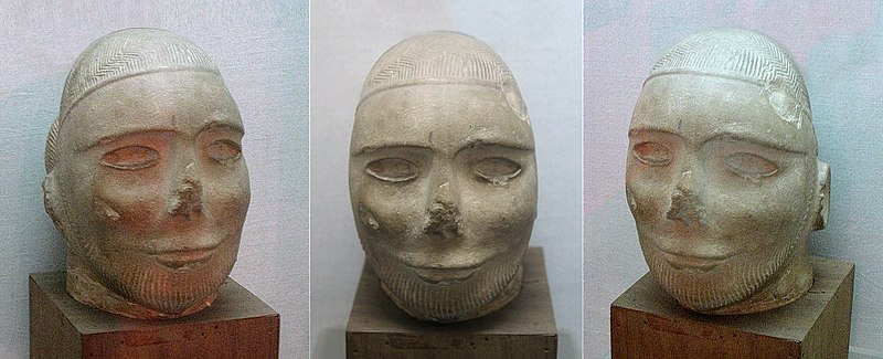 File:Indus limestone head (three sides).jpg