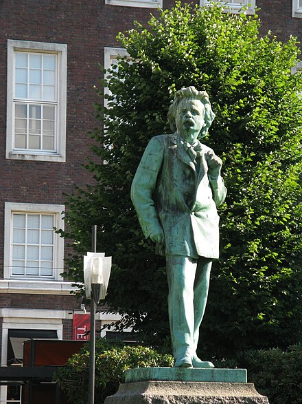 Statue of Grieg by Ingebrigt Vik in Bergen