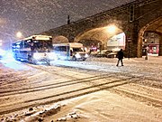 Heavy snowfall in Sunnyside, Queens, January 2014.