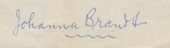 Signature de Johanna Brandt