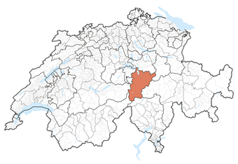 Location of the canton in Switzerland