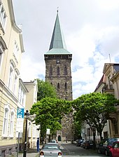 Blick auf den Turm von St. Katharinen