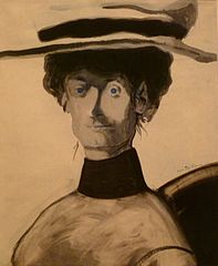 Vrouw met roze hoed (1904)