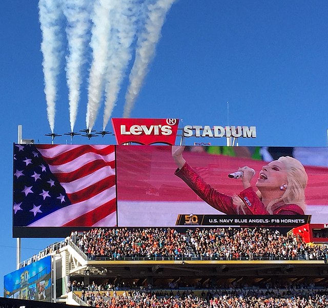 Lady Gaga and the Blue Angels at Super Bowl 50