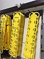 Spinal boards wait to be used at the York Region EMS logistics headquarters in Ontario.