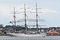 English: Christian Radich during Tall Ships’ Race 2019 at Langerak, the eastern part of Limfjord, near Hals.