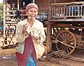 Laos old woman in Ban Lao Ngam , Laos