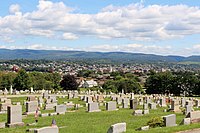 Vista dal cimitero dell'Unità verso Chestnut Ridge