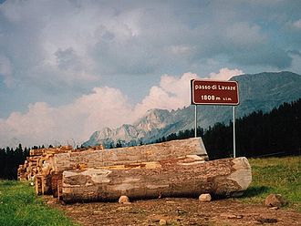 Schild auf der Passhöhe