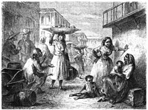 Havana residents in 1860 painted by Joseph Navlet