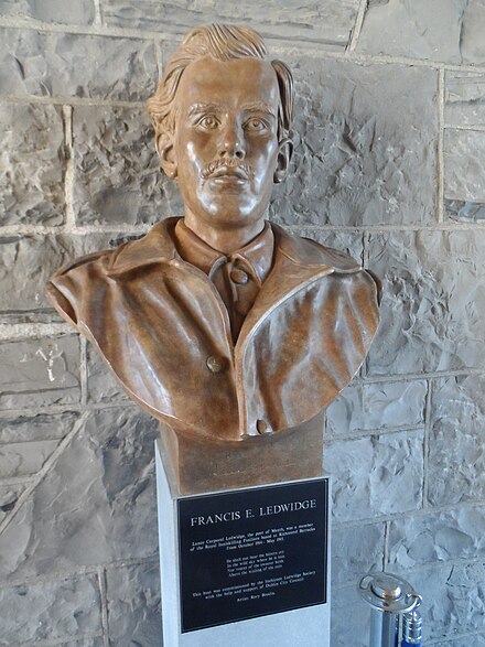 Bust of Ledwidge in Richmond Barracks.