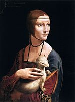 Lady with an ermine, by Leonardo da Vinci (1490). The ermine symbolized nobility and purity. It was believed that an ermine would rather die than allow its white fur to become dirty.